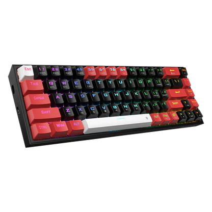 Redragon K631 PRO 65% 3-Mode Wireless RGB Gaming Keyboard, 68 Keys Hot-Swappable Compact Mechanical Keyboard w/Hot-Swap Free-Mod PCB Socket & Dedicated Arrow Keys, Quiet Red Linear Switch