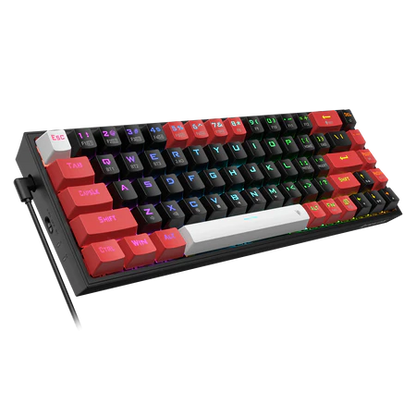 Redragon K631 PRO 65% 3-Mode Wireless RGB Gaming Keyboard, 68 Keys Hot-Swappable Compact Mechanical Keyboard w/Hot-Swap Free-Mod PCB Socket & Dedicated Arrow Keys, Quiet Red Linear Switch