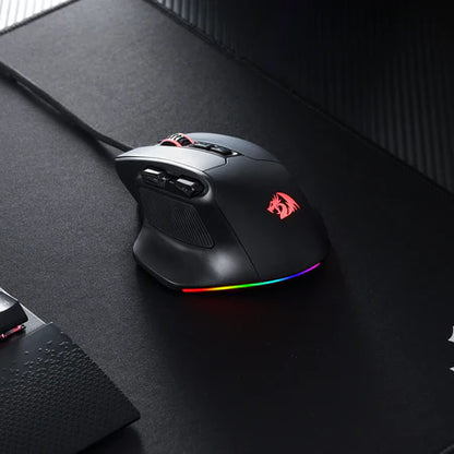 Redragon M806 Bullseye Gaming Mouse, 7 Programmable Buttons Wired RGB Gamer Mouse w/Ergonomic Natural Grip Build, Software Supports DIY Keybinds & Backlit