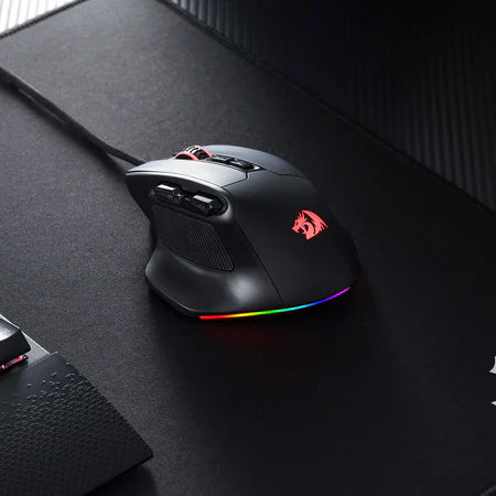 Redragon M806 Bullseye Gaming Mouse, 7 Programmable Buttons Wired RGB Gamer Mouse w/Ergonomic Natural Grip Build, Software Supports DIY Keybinds & Backlit
