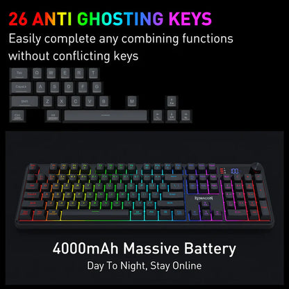 Redragon VOLCANO K526 PRO 104 Keys Mechanical-Feel Keyboard