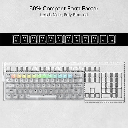 Redragon K617 Transparent 60% Wired Mechanical Gaming Keyboard