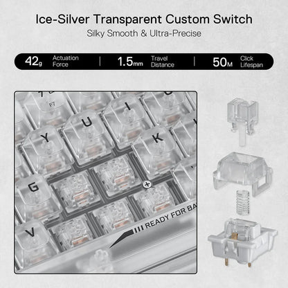 Redragon K617 Transparent 60% Wired Mechanical Gaming Keyboard