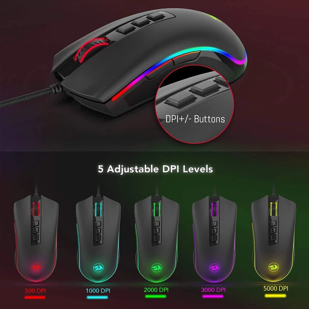 Redragon M711 Black Cobra Chroma 10000 DPI RGB Gaming Mouse