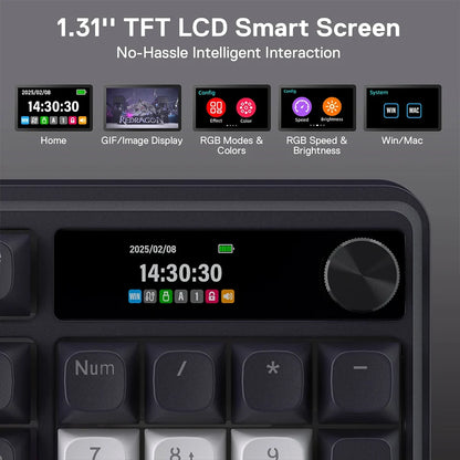 Redragon Terraflare K762 Pro Wireless Mechanical Keyboard with LED Screen