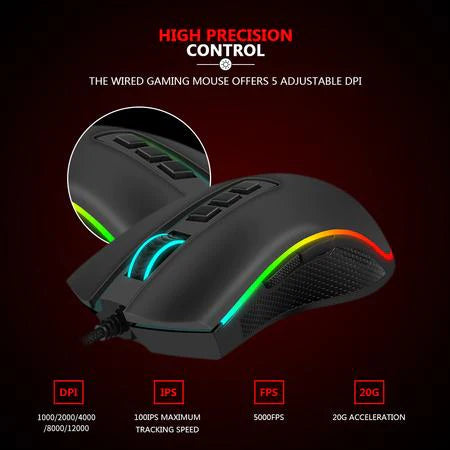 Redragon M711-FPS Cobra Flawless sensor RGB Gaming Mouse