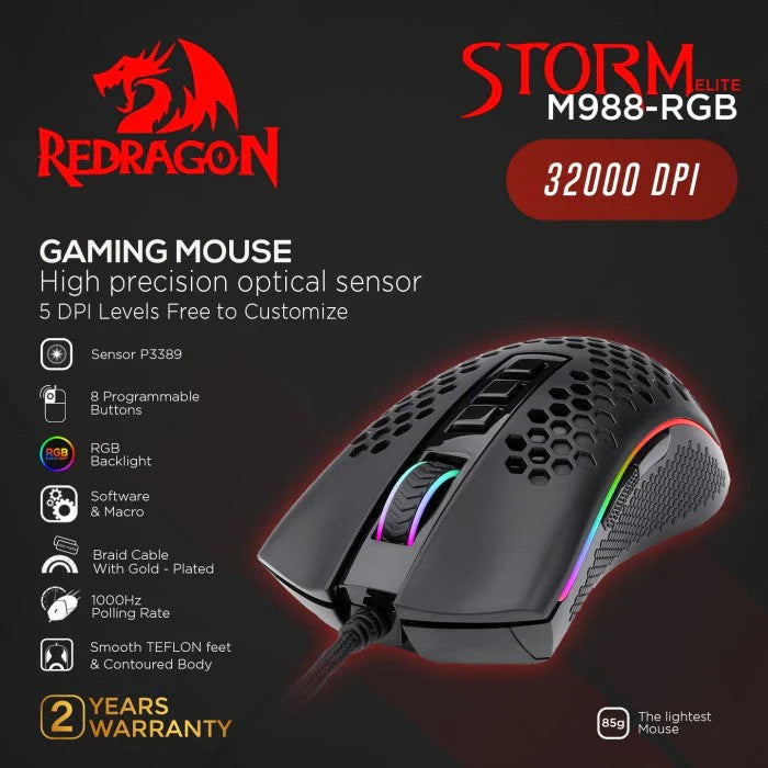Redragon M988-RGB Storm Elite Gaming Mouse