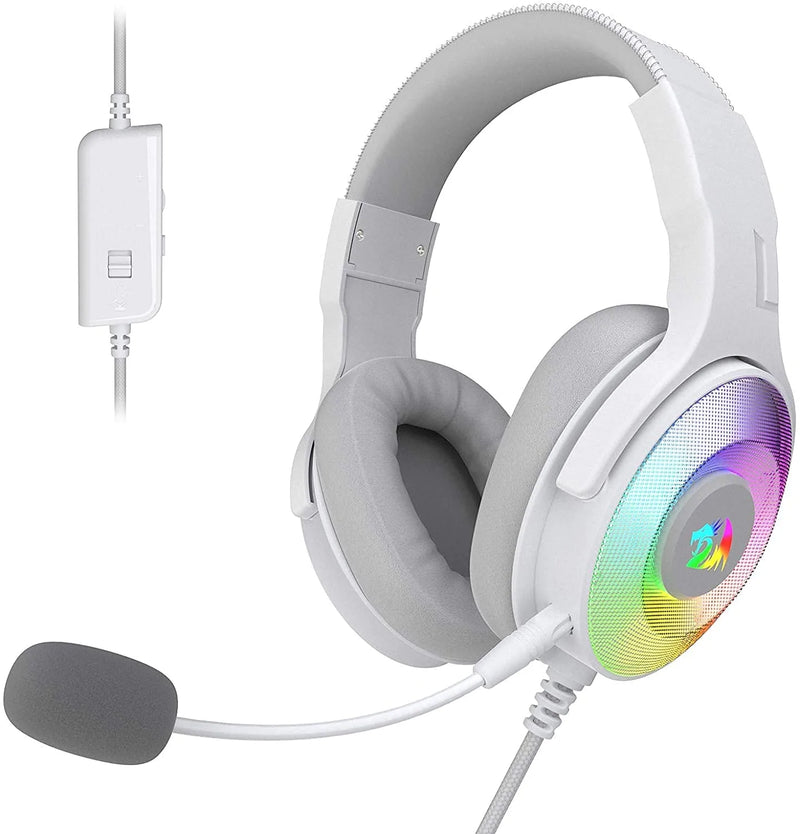 Redragon H350 White Pandora RGB Wired Gaming USB Headset
