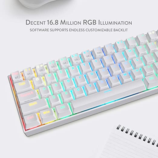 Redragon K530 W RGB Draconic Mechanical Gaming Keyboard (Brown Switches) (White)