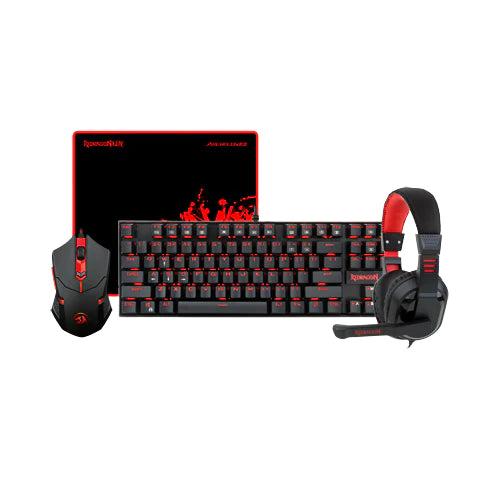 Redragon K552-BB Combo 4in1 Gaming Keyboard Kumara, Mouse M601, Mousepad P001+ Headset H120