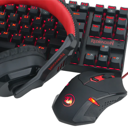 Redragon K552-BB Combo 4in1 Gaming Keyboard Kumara, Mouse M601, Mousepad P001+ Headset H120