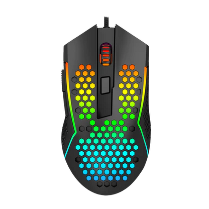 Redragon M987 Lightweight Honeycomb Gaming Mouse Rgb Backlit Wired 6 Buttons Programmable With 12400 Dpi For Windows Pc Computer