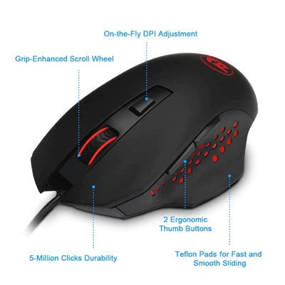 Redragon M610 Gainer Black Wired USB Gaming Mouse