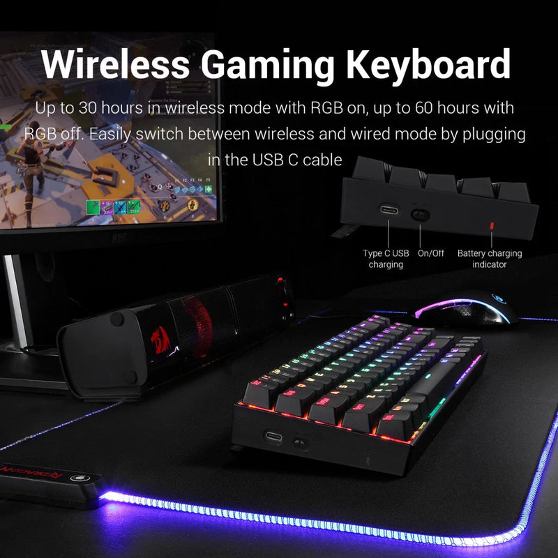 Redragon K599 - KRS Deimos Wireless Mechanical Gaming Keyboard